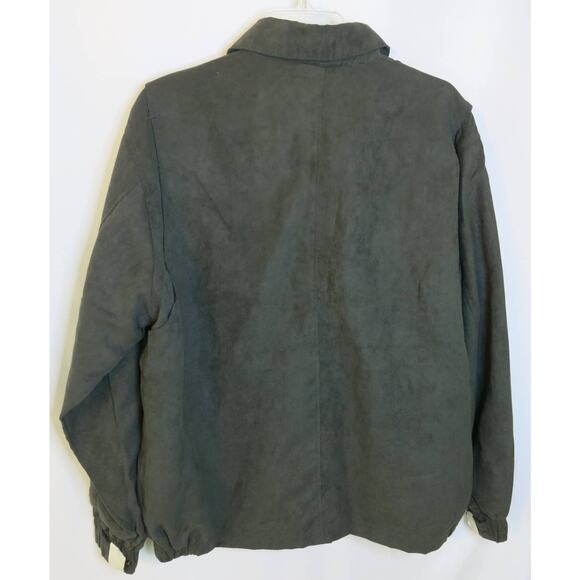 VINTAGE *NWT* KENPO Suede Jacket Size M Men Lined Zipper Hunter Green 90s Y2K - Picture 2 of 16